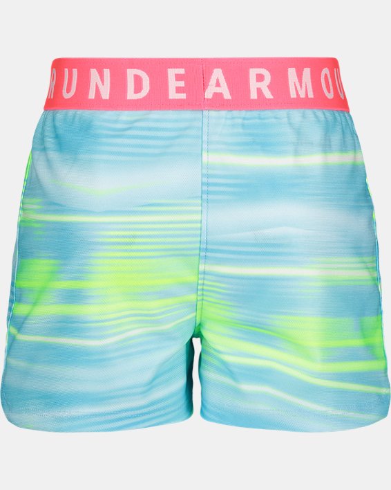 Girls' Pre-School UA Play Up Beam Stripe Shorts, Blue, pdpMainDesktop image number 1